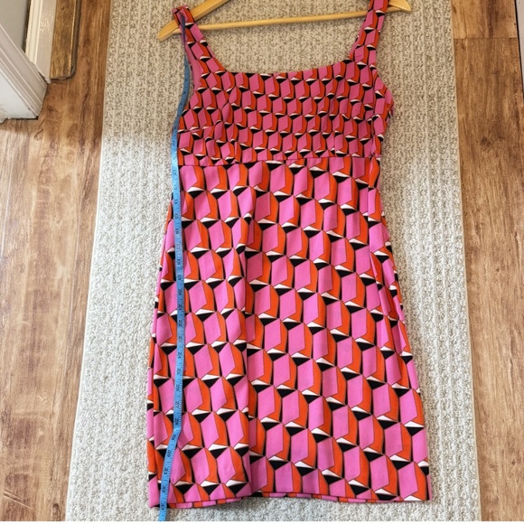 Diane Von Furstenberg X Target Dress Mini Retro Geo Print Pink Orange Black Sz 6 - Picture 10 of 15